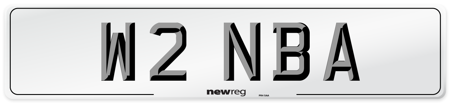 W2 NBA Number Plate from New Reg